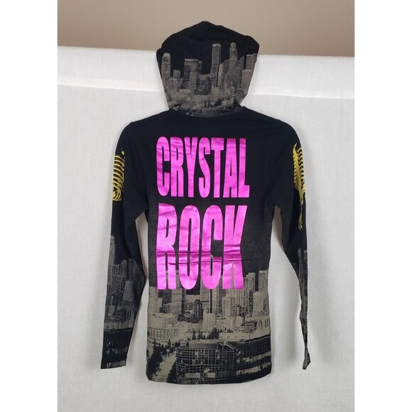 Crystal Rock Jacket XS Y2K Hip Hop Rhinestone Hoodie Christian‎ Audigier NWT - Picture 2 of 11